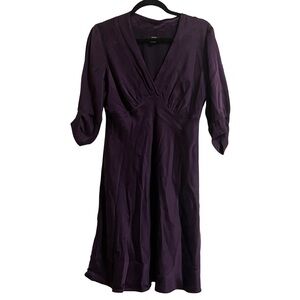 Alfani Purple Silk 3/4 Sleeve Dress Size 8